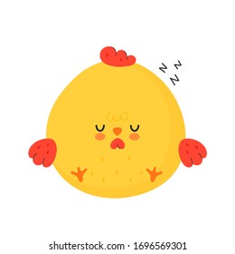 Cute funny chicken cock. Vector cartoon character illustration icon design. Isolated on white background