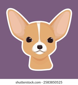 Cute and funny Chihuahua sticker portrait