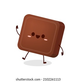 Un personaje de barra de chocolate muy simpático. Mascota de chocolate.