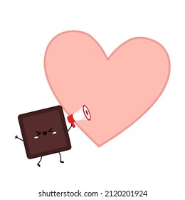 Cute and funny chocolate bar character. Chocolate mascot.