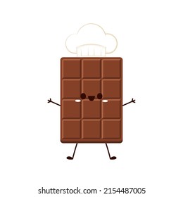 Cute and funny chocolate bar character. Chocolate mascot.