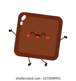 Cute and funny chocolate bar character. Chocolate mascot.