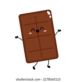 Un personaje de barra de chocolate muy simpático. Mascota de chocolate.
