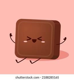 Un personaje de barra de chocolate muy simpático. Mascota de chocolate.