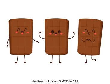 Cute and funny chocolate bar character. Chocolate mascot.