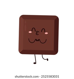 Cute and funny chocolate bar character. Chocolate mascot.