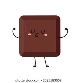 Cute and funny chocolate bar character. Chocolate mascot.