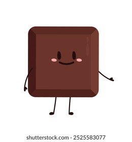 Cute and funny chocolate bar character. Chocolate mascot.