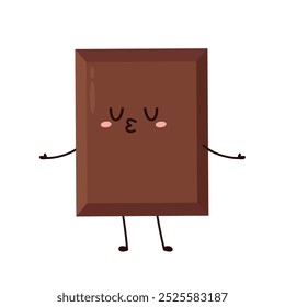 Carácter lindo y divertido de la barra de chocolate. Mascota de chocolate.
