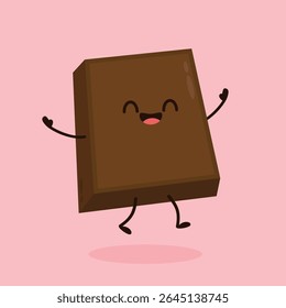 Cute and funny chocolate bar character. Chocolate mascot.