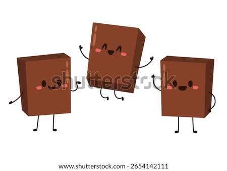 Cute and funny chocolate bar character. Chocolate mascot.