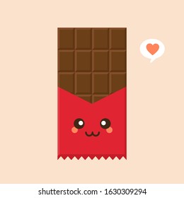 cute and funny chocolate bar characters showing various emotions, cartoon vector illustration isolated on color background. kawaii chocolate bar characters, mascots, emoticons and emoji for web