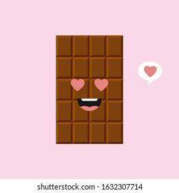 cute and funny chocolate bar characters showing various emotions, cartoon vector illustration isolated on color background. kawaii chocolate bar characters, mascots, emoticons and emoji for web