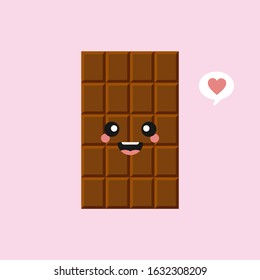 cute and funny chocolate bar characters showing various emotions, cartoon vector illustration isolated on color background. kawaii chocolate characters, mascots, emoticons and emoji for web