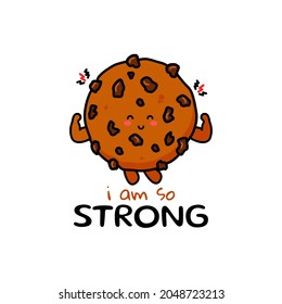 Cute funny chocolate cookies expression character. Vector hand drawn cartoon mascot character illustration icon. Isolated on white background. food character concept