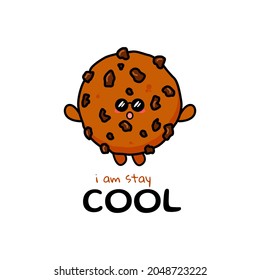 Cute funny chocolate cookies expression character. Vector hand drawn cartoon mascot character illustration icon. Isolated on white background. food character concept