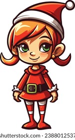 Cute Funny Christmas Elf Cartoon