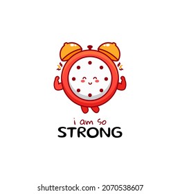 Cute funny clock character. Vector hand drawn cartoon mascot character illustration icon. Isolated on white background. time character concept