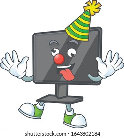 Cute and funny Clown computer screen cartoon character mascot style