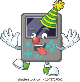 Cute and funny Clown game console cartoon character mascot style