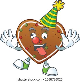 Cute and Funny Clown gingerbread love presented in cartoon character design concept