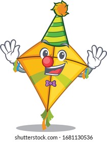 Cute and Funny Clown kite cartoon character mascot style