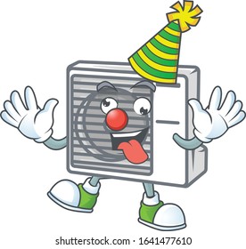 Cute And Funny Clown Split Air Conditioner Cartoon Character Mascot Style