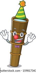 Cute and Funny Clown telescope Scroll cartoon character mascot style
