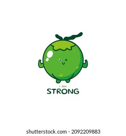 Cute funny coconut character. Vector hand drawn cartoon mascot character illustration icon. Isolated on white background