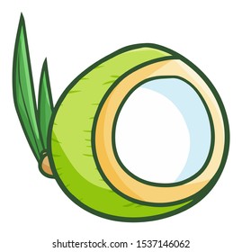 Cute and funny coconut get chopped