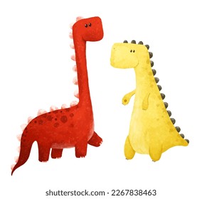 cute funny color dino, dinosaur illustration, dino design, childish art, design print for nursery