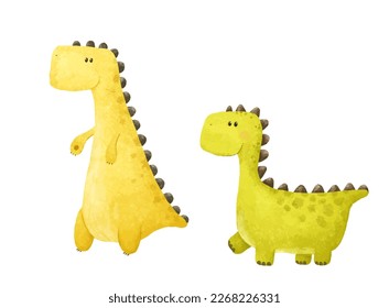 cute funny color dino, dinosaur illustration, dino design, childish art, design print for nursery