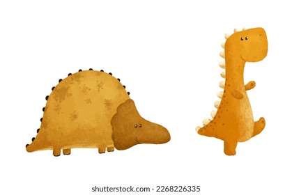 cute funny color dino, dinosaur illustration, dino design, childish art, design print for nursery