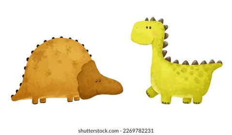 cute funny color dino, dinosaur illustration, dino design, childish art, design print for nursery