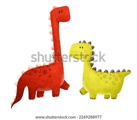 cute funny color dino, dinosaur illustration, dino design, childish art, design print for nursery