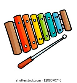 Cute and funny colorful glockenspiel for music performance - vector