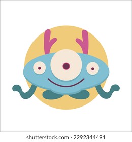 cute and funny colorful monster for halloween with big open mouth as copy space by hams std