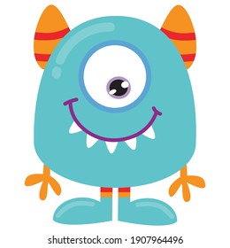 Cute funny colorful monster vector cartoon illustration