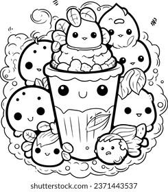 Cute and funny coloring page