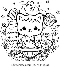 Cute and funny coloring page