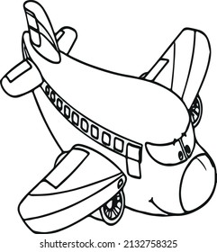 Cute and funny coloring page of a rocket. Provides hours of coloring fun for children. To color this page is very easy. Suitable for little kids and toddlers.