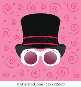 Cute Funny Comic Hat Sunglasses Vector Isolated Illustration Cartoon
