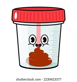 Cute lustige Container für Analysecharakter. Vektor handgezeichnet traditionellen Cartoon Vintage, Retro, kawaii Zeichen-Illustration Symbol. Happy Container für die Analyse des Zeichenkonzepts