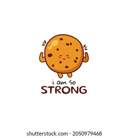 Carácter divertido de expresión de cookies. Icono de ilustración de personaje de mascota de dibujos hechos a mano por vectores. Aislado sobre fondo blanco. concepto de carácter de desayuno