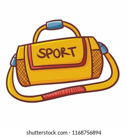 Cute and funny cool orange sporty bag for your gym equipment - vector