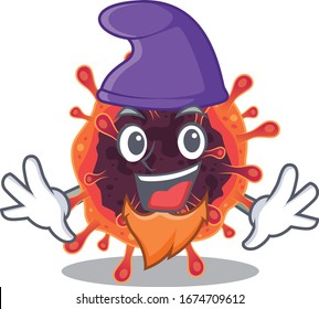 Cute and funny corona virus zone cartoon character dressed as an Elf