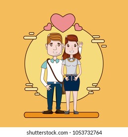 Cute and funny couple cartoons