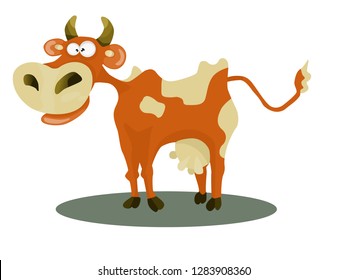 cute funny cow character
