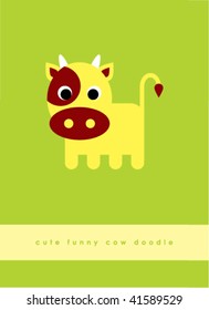 cute funny cow doodle