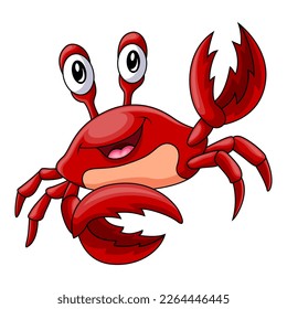 Cute funny crab cartoon smile